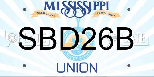 SBD26B Mississippi License Plate