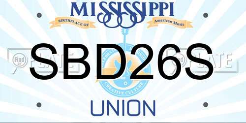 SBD26S Mississippi License Plate