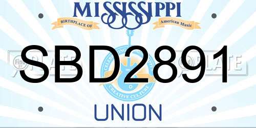 SBD2891 Mississippi License Plate