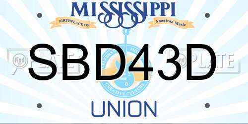 SBD43D Mississippi License Plate