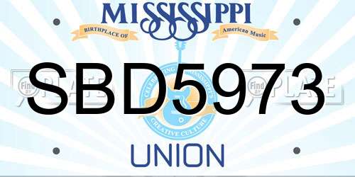 SBD5973 Mississippi License Plate