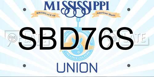 SBD76S Mississippi License Plate