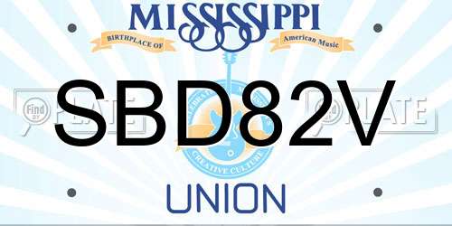 SBD82V Mississippi License Plate
