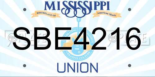 SBE4216 Mississippi License Plate