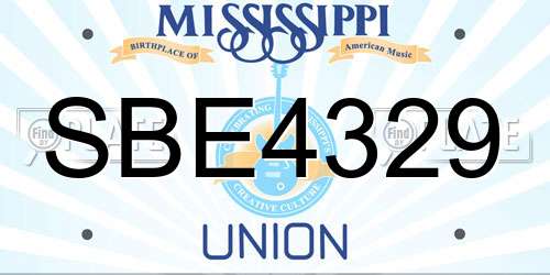 SBE4329 Mississippi License Plate