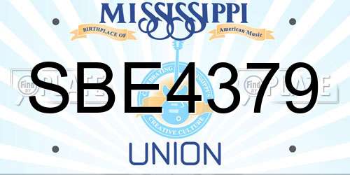 SBE4379 Mississippi License Plate