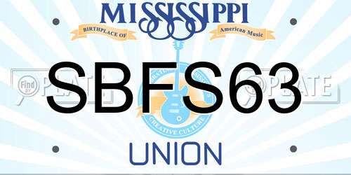 SBFS63 Mississippi License Plate