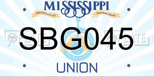 SBG045 Mississippi License Plate
