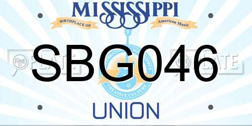 SBG046 Mississippi License Plate