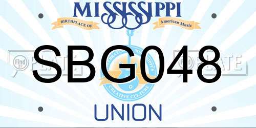 SBG048 Mississippi License Plate