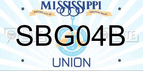 SBG04B Mississippi License Plate