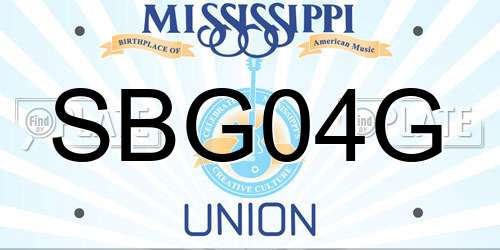 SBG04G Mississippi License Plate
