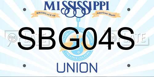 SBG04S Mississippi License Plate