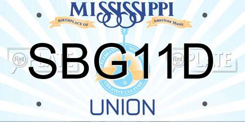 SBG11D Mississippi License Plate