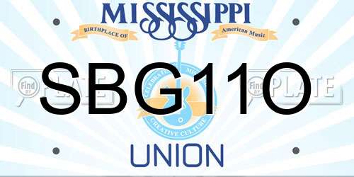 SBG11O Mississippi License Plate