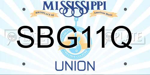SBG11Q Mississippi License Plate