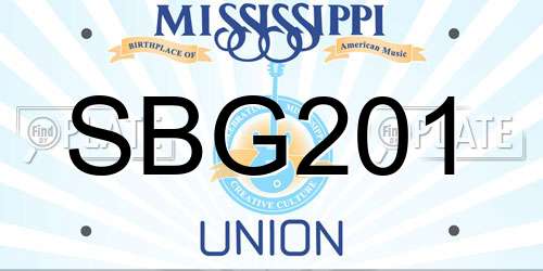 SBG201 Mississippi License Plate