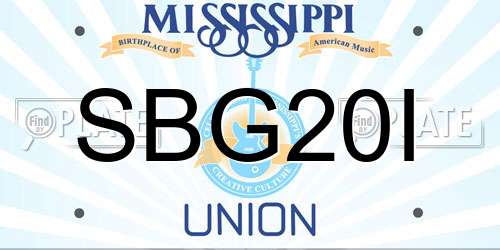 SBG20I Mississippi License Plate