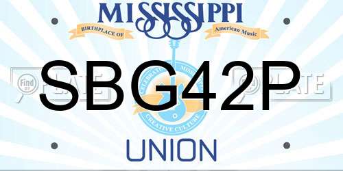 SBG42P Mississippi License Plate