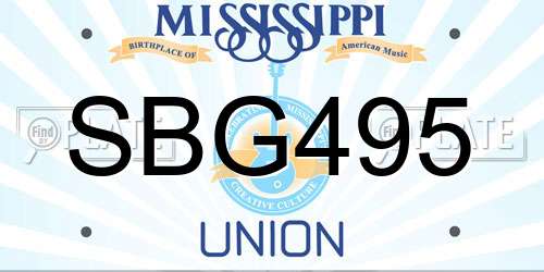 SBG495 Mississippi License Plate