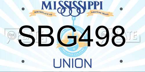 SBG498 Mississippi License Plate