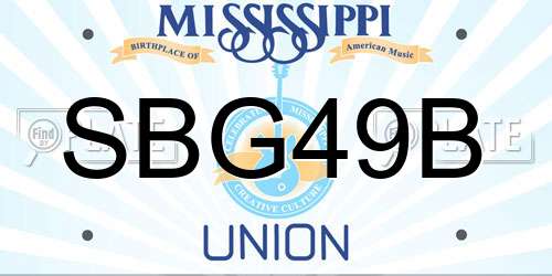 SBG49B Mississippi License Plate