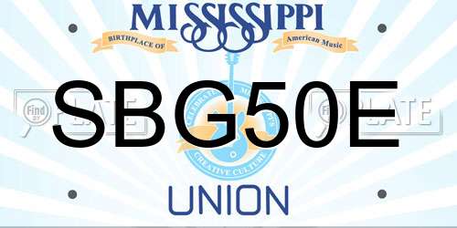 SBG50E Mississippi License Plate