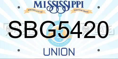 SBG5420 Mississippi License Plate