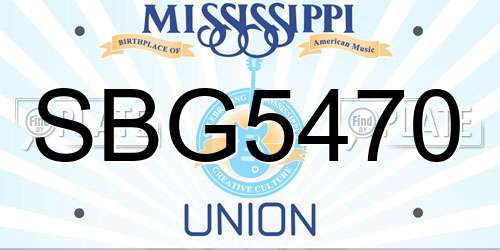 SBG5470 Mississippi License Plate