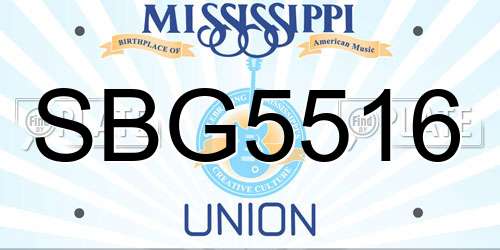 SBG5516 Mississippi License Plate