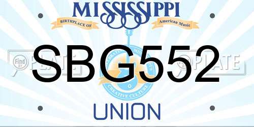 SBG552 Mississippi License Plate