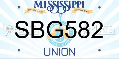 SBG582 Mississippi License Plate