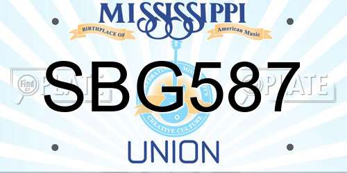 SBG587 Mississippi License Plate