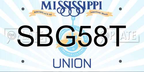 SBG58T Mississippi License Plate