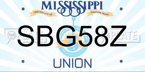 SBG58Z Mississippi License Plate