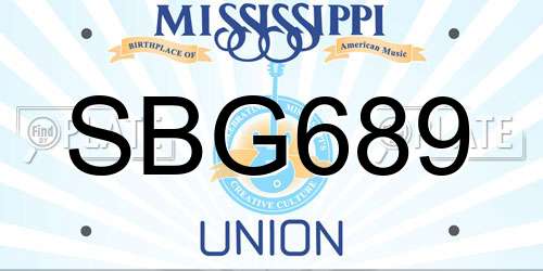 SBG689 Mississippi License Plate