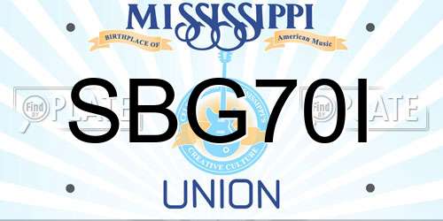 SBG70I Mississippi License Plate