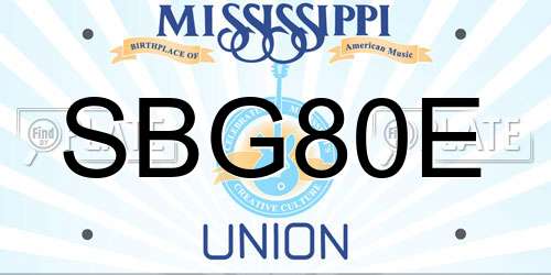 SBG80E Mississippi License Plate