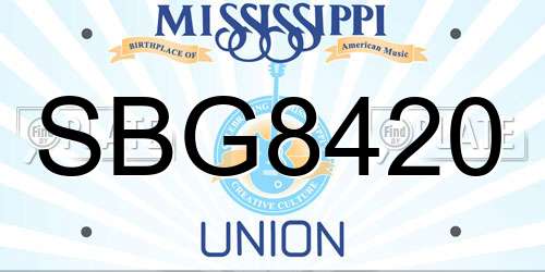 SBG8420 Mississippi License Plate
