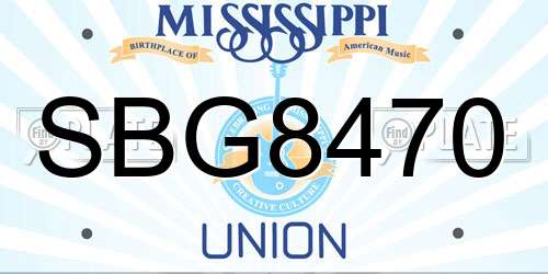 SBG8470 Mississippi License Plate