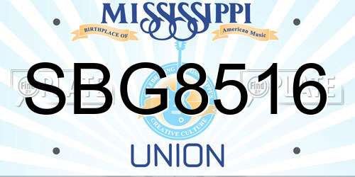 SBG8516 Mississippi License Plate