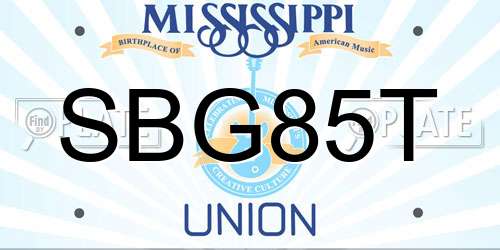 SBG85T Mississippi License Plate