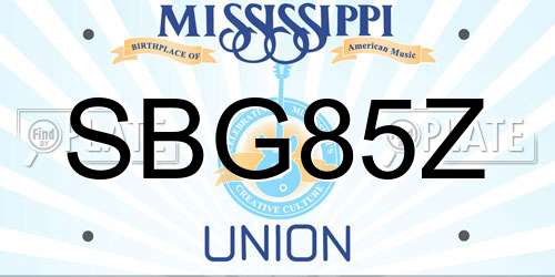 SBG85Z Mississippi License Plate