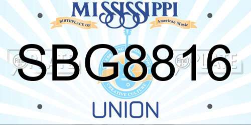 SBG8816 Mississippi License Plate