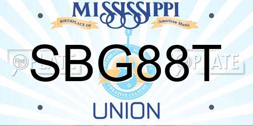 SBG88T Mississippi License Plate