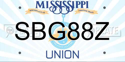 SBG88Z Mississippi License Plate