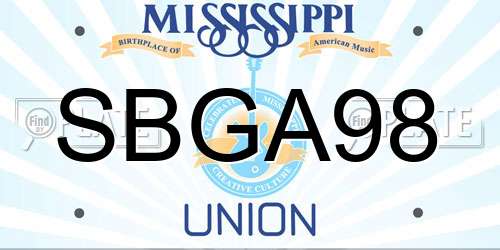 SBGA98 Mississippi License Plate