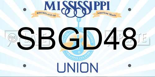 SBGD48 Mississippi License Plate