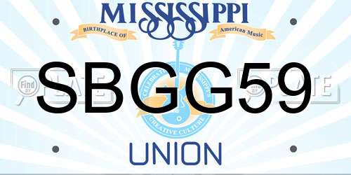 SBGG59 Mississippi License Plate