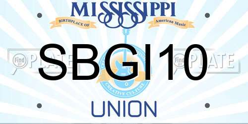 SBGI10 Mississippi License Plate